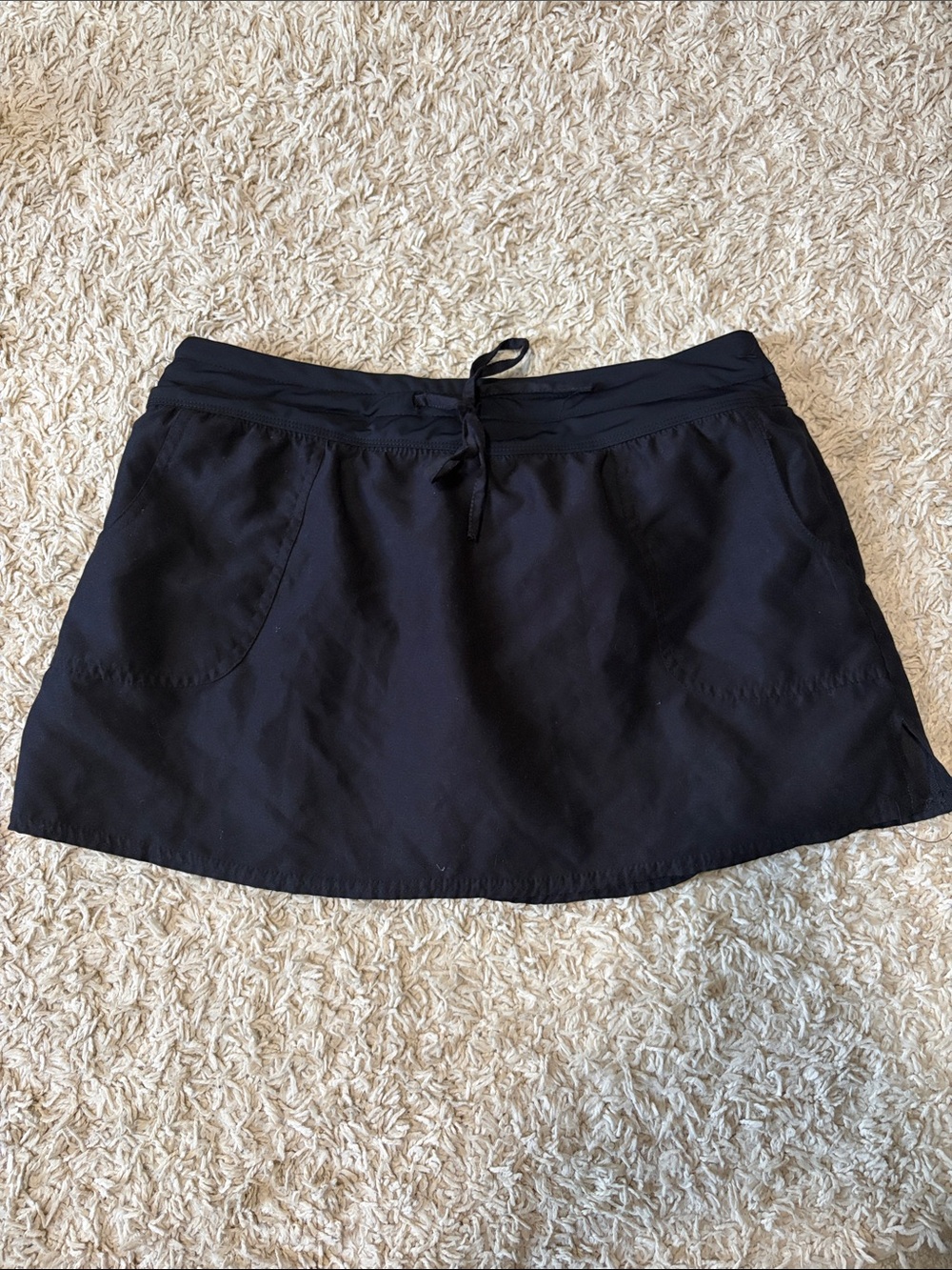 croft & barrow Black Drawstring Mini Skirt with Front Pockets